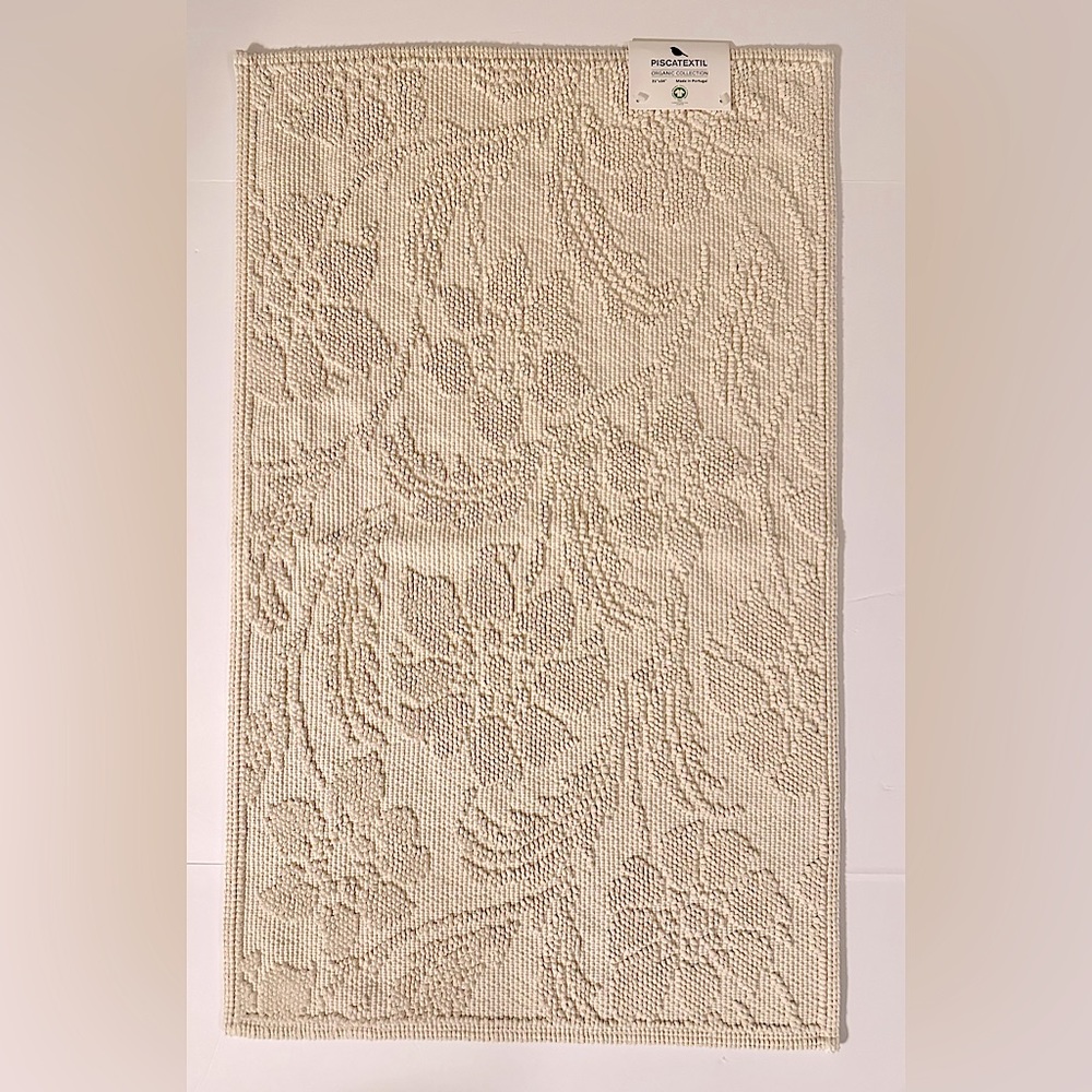 🎁Piscatextil Organic Collection Bath Mat - Begona - Natural - 21” x 34”
